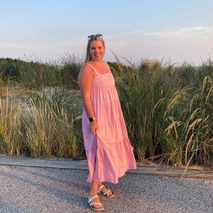 Zara Tiered Maxi Dress Pink